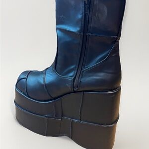 Demonia Stack 201 Black Platform Boots Men’s 11